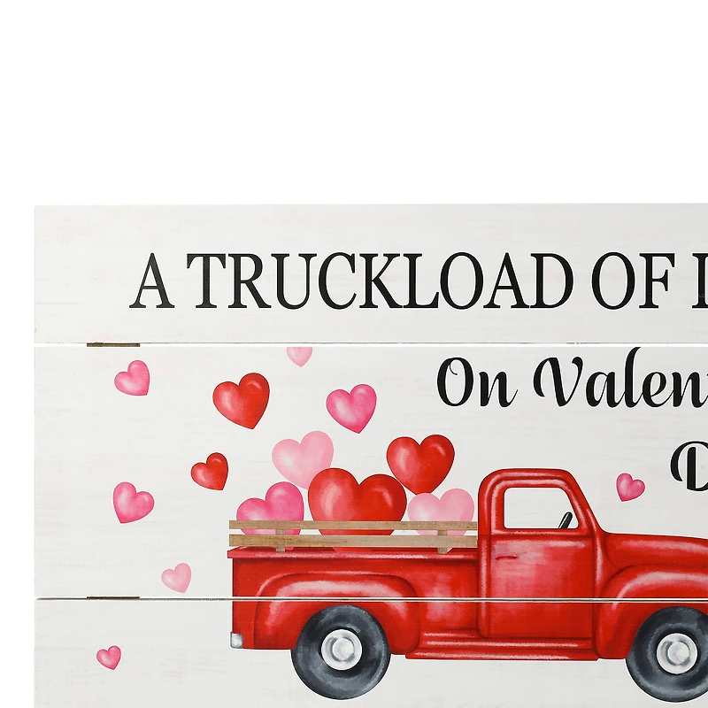 Glitzhome® 24" Wooden Valentine's Truck Wall Sign