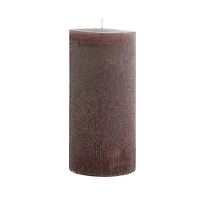 Hello Honey® 3" x 6" Leather Unscented Pleated Pillar Candle