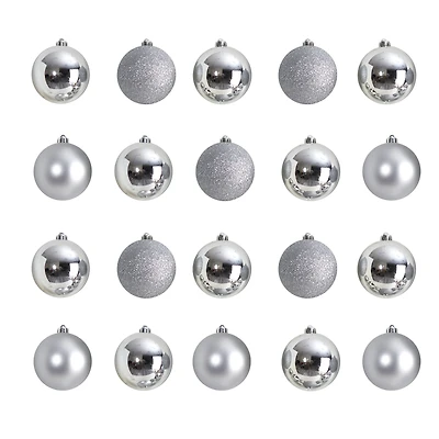 20ct. 3" Silver Shatterproof Christmas Ornaments