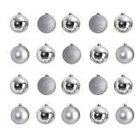 20ct. 3" Silver Shatterproof Christmas Ornaments