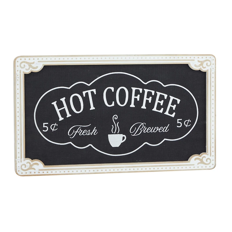 24" Black Hot Coffee Wall Sign
