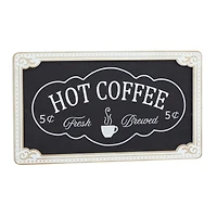24" Black Hot Coffee Wall Sign