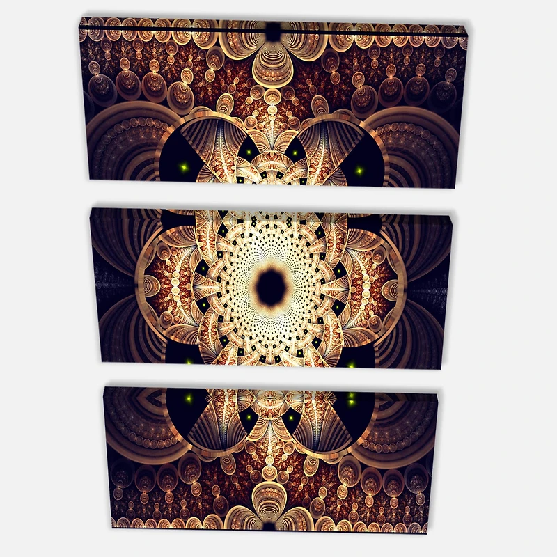 Designart - Brown Red Fractal Flower Pattern Digital