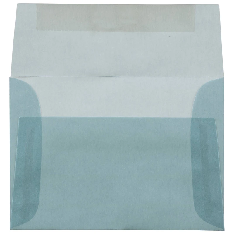 JAM Paper A1 Ocean Blue Translucent Vellum Invitation Envelopes 25ct.