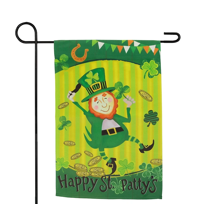 18" Dancing Leprechaun Happy St. Patty's Garden Flag