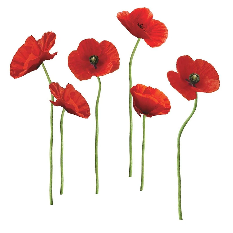 RoomMates Red Poppies At Play Peel & Stick Giant Wall Decals