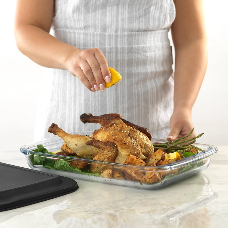 JoyJolt® Black Glass Bakeware Containers Set