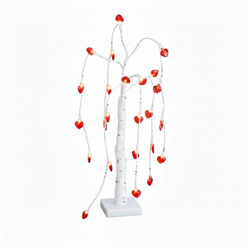 2ft. Pre-Lit Artificial Valentine's Day Willow Tree with 24 Heart Shaped LED Lights