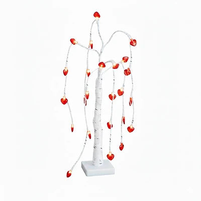 2ft. Pre-Lit Artificial Valentine's Day Willow Tree with 24 Heart Shaped LED Lights