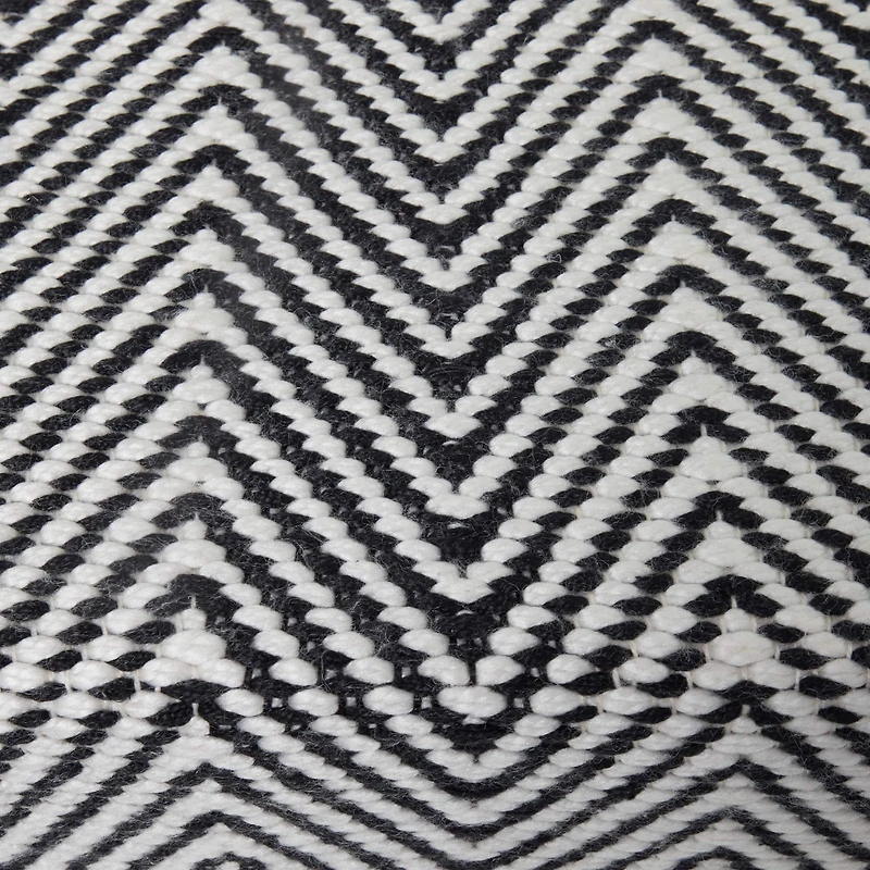 48" Black Wood Chevron Bench with Wood Legs