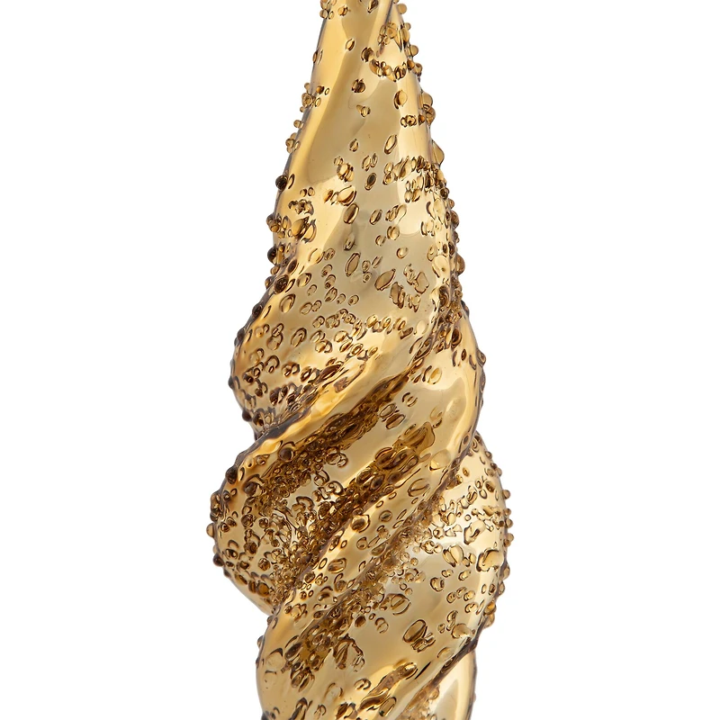 8.5" Shiny Gold Textured Finial Christmas Ornament