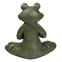 14" Gold Verdigris Yoga Frog Outdoor Garden Statue