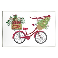 Stupell Industries Merry Christmas Seasonal Bicycle Wall Plaque Art