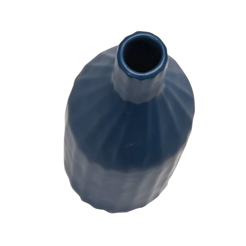 Hello Honey® 11" Navy Ceramic Bottle Vase