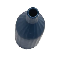 Hello Honey® 11" Navy Ceramic Bottle Vase