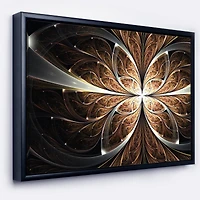 Designart - Fractal Flower Brown Black Digital Art