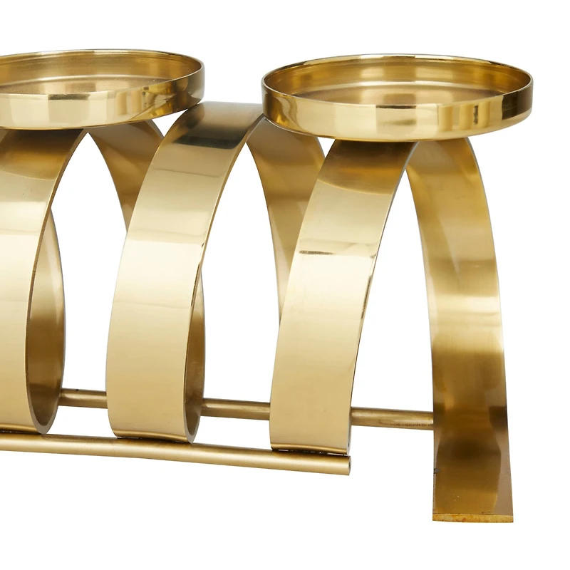 12" Gold Contemporary Candle Holder