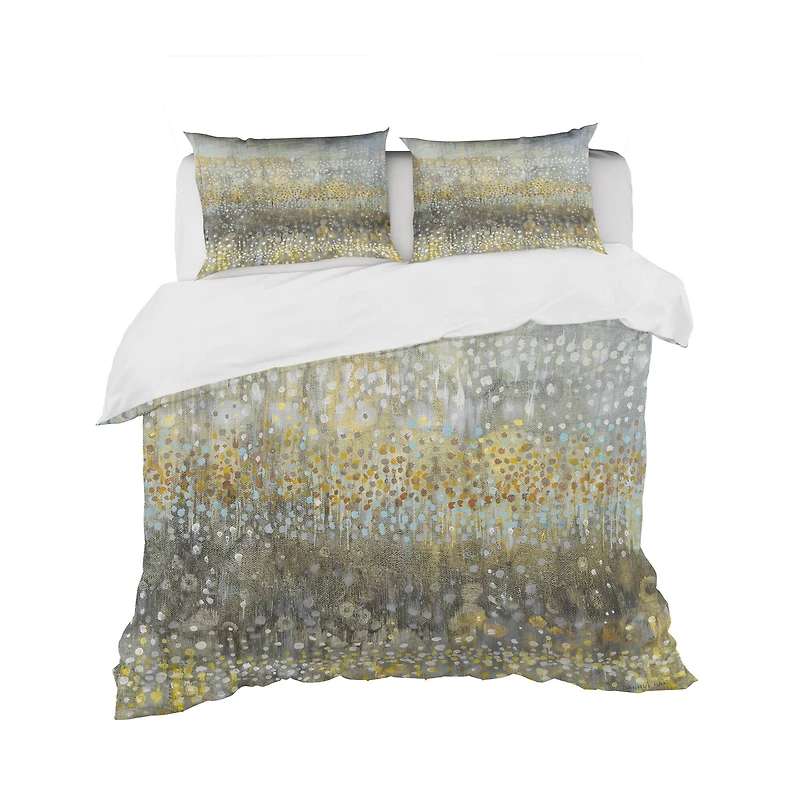 Designart 'Glam Rain Abstract IV' Glam Bedding Set