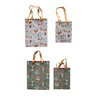 Hello Honey® Woodland Flora & Fauna Scalloped Paper Gift Bag Set