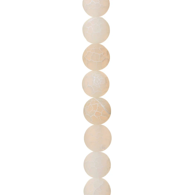 Matte White Crackle Agate Round Beads, 10mm by Bead Landing™