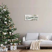 Stupell Industries Christmas Trees Ornate Letters Canvas Wall Art