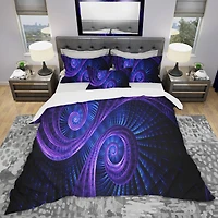 Designart 'Royal Purple & Blue Dream' Modern & Contemporary Bedding Set