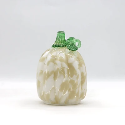 Warm White LED Cream Glass Pumpkin by Ashland