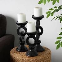 Black Chain Link Candle Holder Set