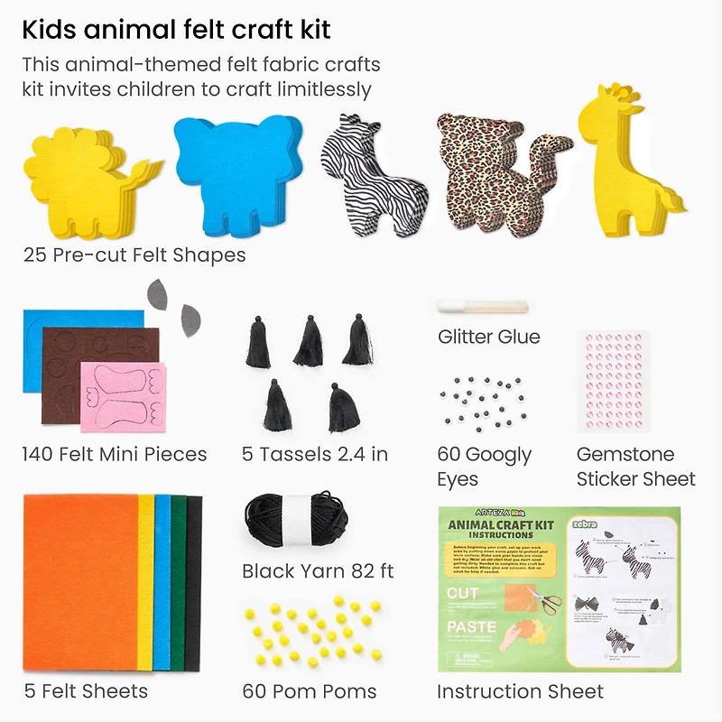 Arteza® Kids Felt Craft Kit, Animal