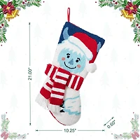 Glitzhome® 21"L Hooked Christmas Yeti Stocking