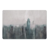 18" x 27" Blue Abstract Skyline Floor Mat