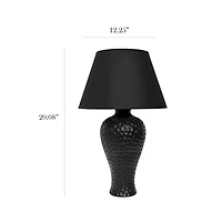 Simple Designs 20" Textured Stucco Curvy Ceramic Table Lamp