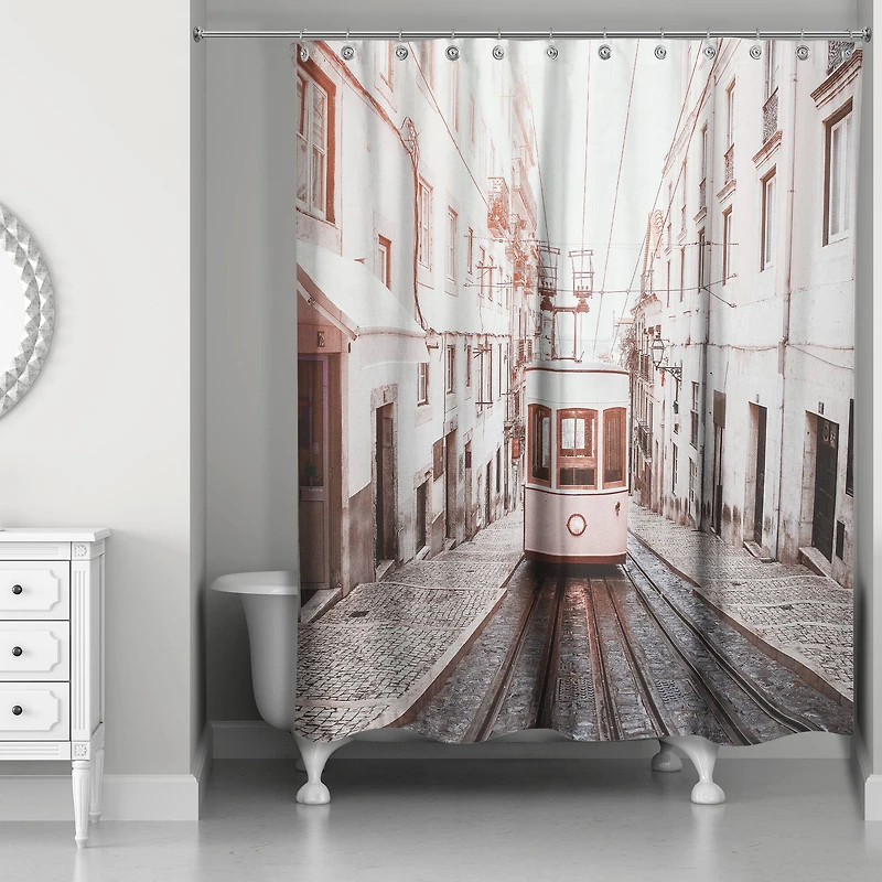Lisbon Trolley 71" x 74" Shower Curtain