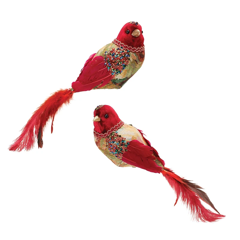Jeweled Tapestry Bird Clip, 2 Pack of 2