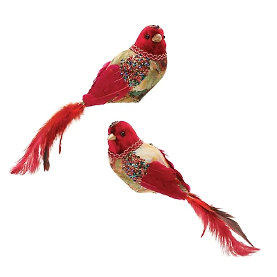 Jeweled Tapestry Bird Clip, 2 Pack of 2