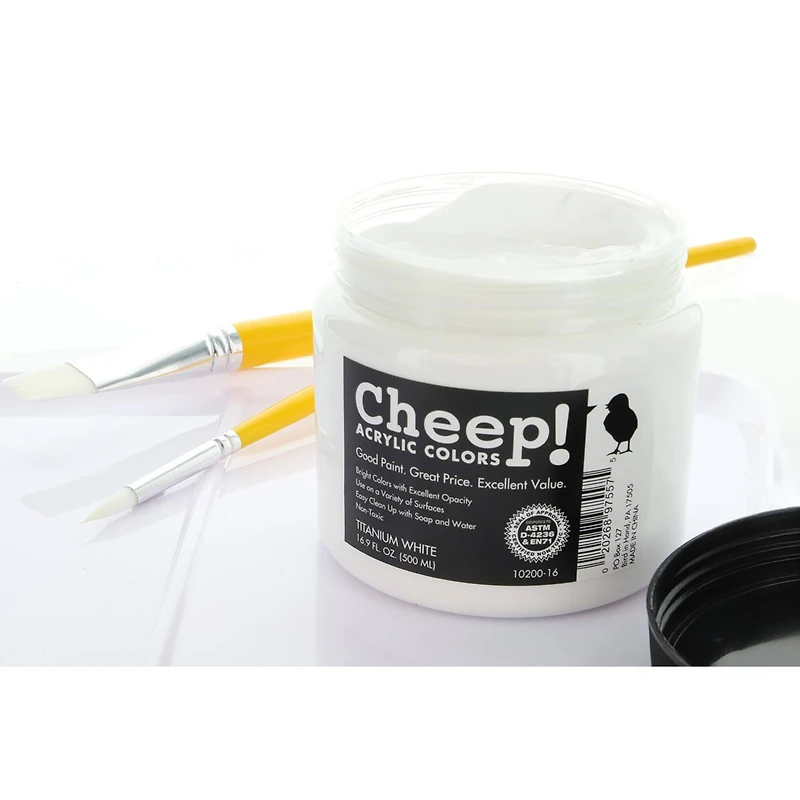 Cheep® Titanium White Acrylic Paint, 16.9oz.