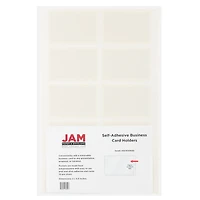 JAM Paper 2" x 3.5" Clear Self-Adhesive Business Card Holders