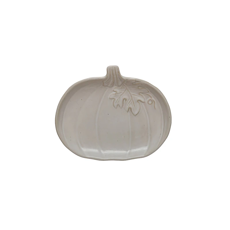 7.25" White Pumpkin Ceramic Dinner Plate by Ashland®