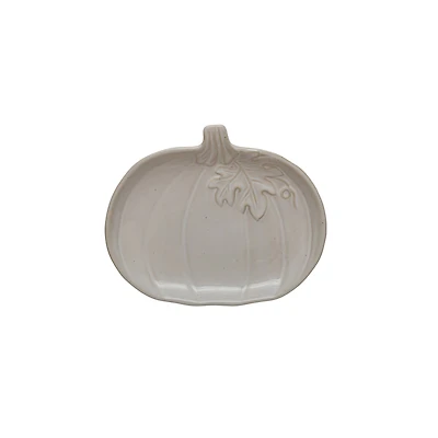 7.25" White Pumpkin Ceramic Dinner Plate by Ashland®