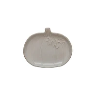 7.25" White Pumpkin Ceramic Dinner Plate by Ashland®