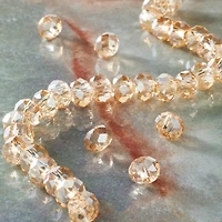Champagne Glass Faceted Rondelle Beads by Bead Landing