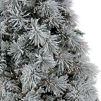 6.5ft. Pre-Lit Flocked Bavarian Pine Artificial Christmas Tree, Clear Lights