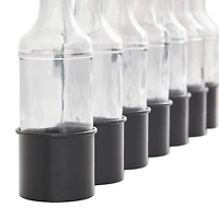 22" Black Metal Adjustable Bottle Vase with Clear Glass Bottles