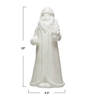 Hello Honey® 10" White Stoneware Santa Decoration