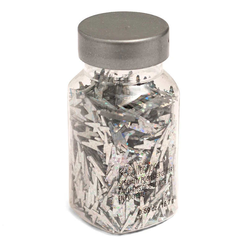 Lightning Bolts Specialty Polyester Glitter by Recollections™, 0.59oz.