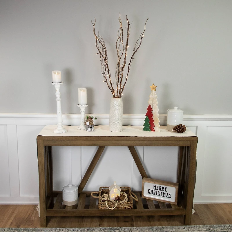 39" LED Lighted Natural Branch Bundle Christmas Decoration, Warm White Lights