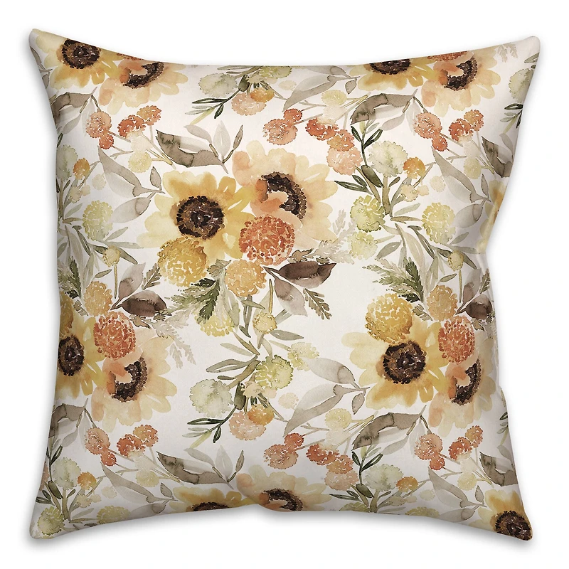 Fall Sunflowers Throw Pillow