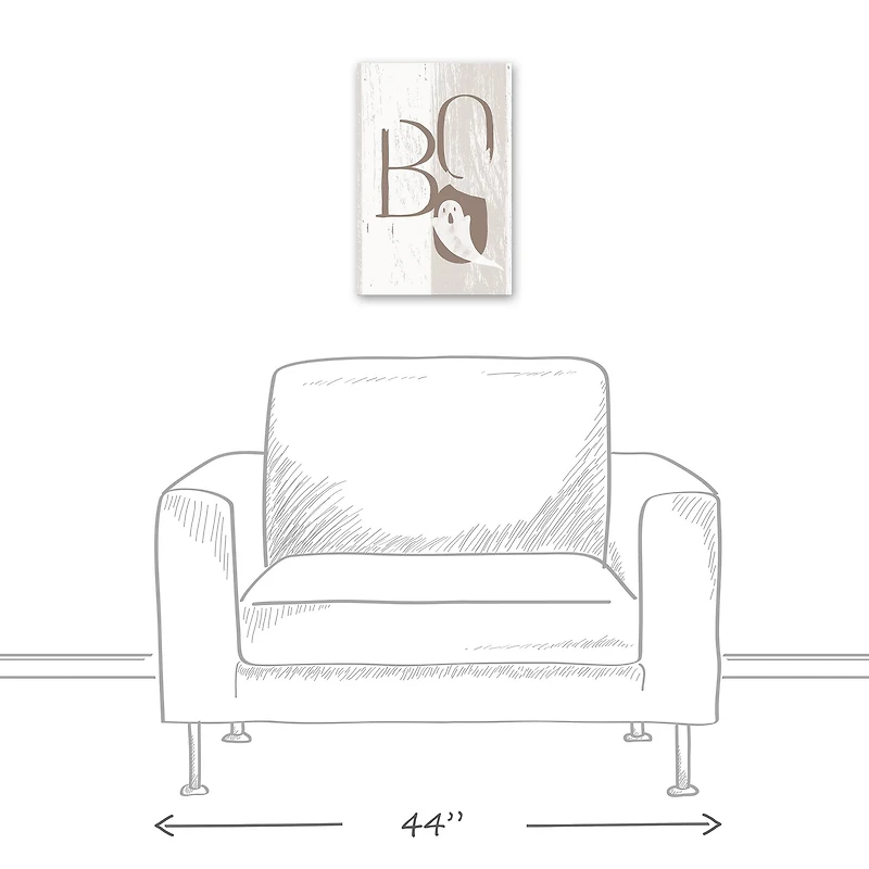 Boo Faux Wood 12" x 18" Canvas Wall Art