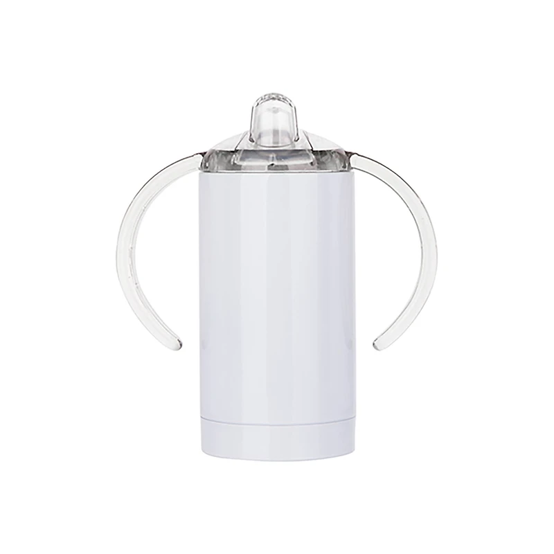 Craft Express 13oz. White Sippy Cup with Spout Stainless Steel Set