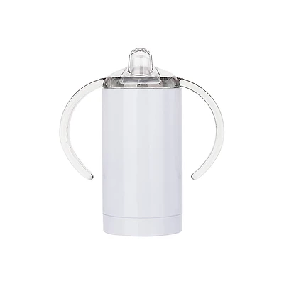 Craft Express 13oz. White Sippy Cup with Spout Stainless Steel Set